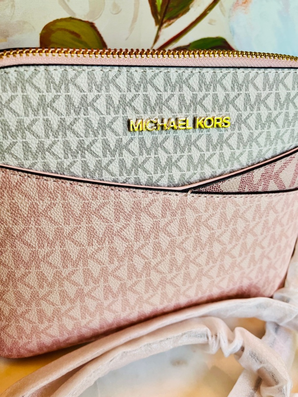 Michael Kors Jet Set Travel Powder Blush Pink Multi Medium Dome Crossbody (NWT) - Picture 5 of 13